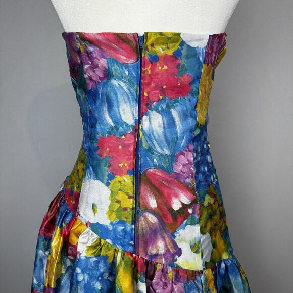 Sonia Fernandez Colorful Silk Dress Made In France Women’s Size M? Wrap Style - Picture 9 of 13